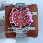 Swiss Grade Blaken Rolex Submariner Replica Watch Red Ceramic 40MM